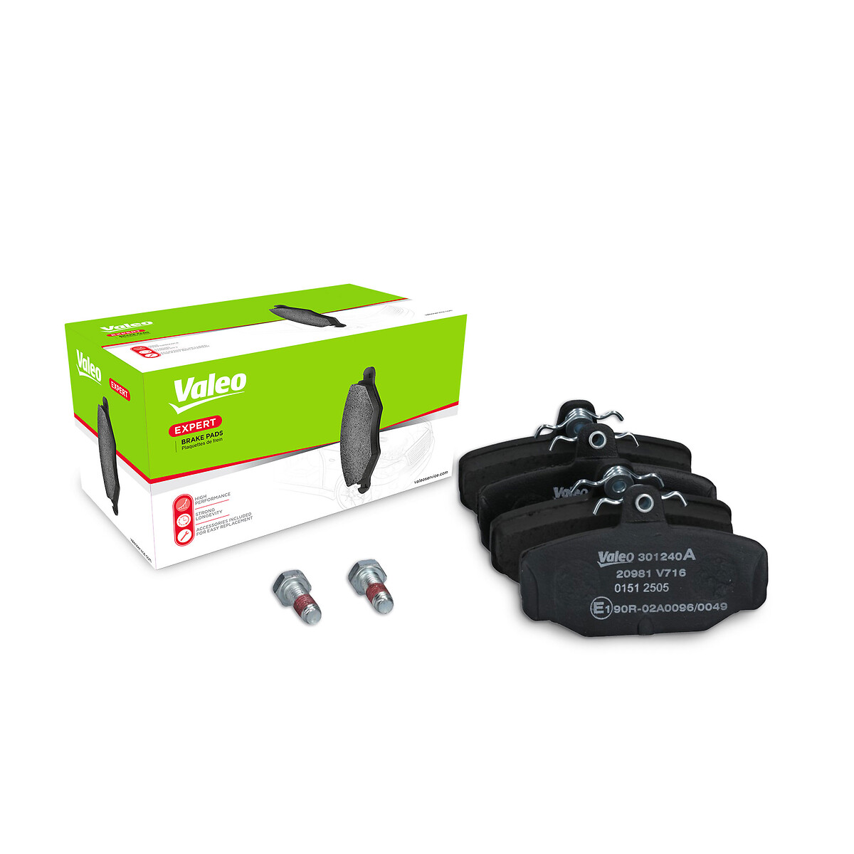 Jeu de 4 plaquettes de frein VALEO ref. 301240A